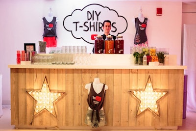 YouTube's Bethany Mota's flare for DIY t-shirts inspired this custom 'Tee-Bar' (YouTube Beacon Press Event)