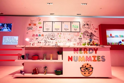 YouTube's Rosanna Pansino's custom Nerdy Nummies kitchen where guests could taste Nummie treats (YouTube Beacon Press Event)