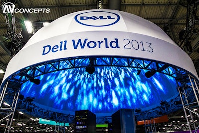 Dell World exhibit included a projection mapped dome, original content and audio-visual effects and engineering