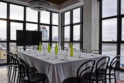 Meeting set-up in our Southside Lofts with skyline views