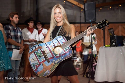 Austin themed guitar for auction