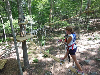 Following the aerial trail at The Adventure Park