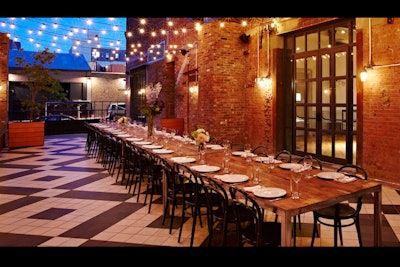 Our outdoor garden can accommodate 72 for seated dinners in warm months