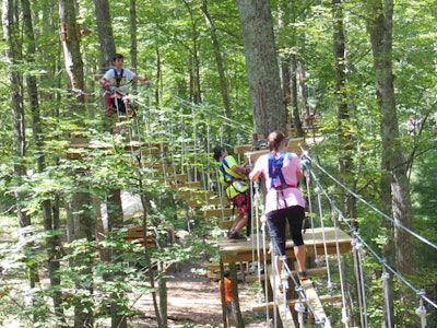 Climbing along an Adventure Park Trail