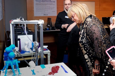 Attendees observed the library's Digital Innovation Hub in action, where on-site technicians were using 3-D printers to create busts of famous writers.
