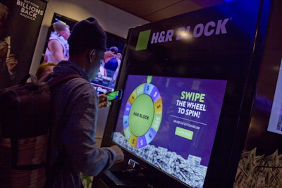 H&R Block’s digital cash machine at the Sprint N.B.A. All-Star Celebrity Game guaranteed players would walk away with at least $10.