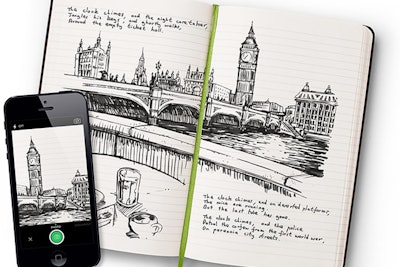 Evernote Notebooks by Moleskine ($29.95) are the first paper notebooks designed to create digitized versions of handwritten notes. Jot down notes on the specially designed pages, snap a picture with the Evernote app, and the page is instantly digitized for storage on all of your devices. The items are available from Scarborough & Tweed.