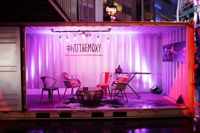 Hashtags covered decor in the party space. The move was intended to encourage guests to post to social channels as well as conjure a sense of community with the brand.