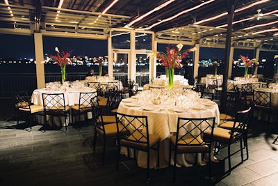 Daytime or night, enjoy 270-degree views of the Hudson River.