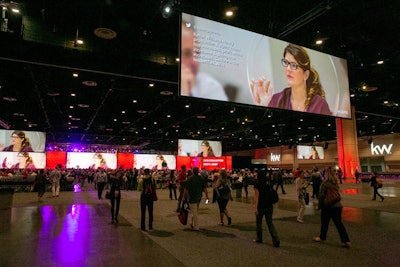 The main stage theater is located in the event's exhibit hall, which includes booths from more than 100 exhibitors.