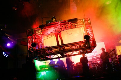DJ Pete Wentz suspended overhead