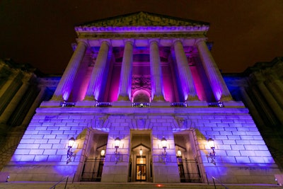 The event, a joint birthday party, took place at the Andrew W. Mellon Auditorium.