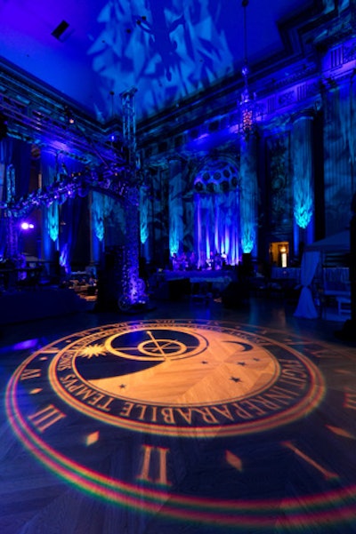 The event had extensive lighting design, including gobos and projections on the floor.