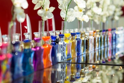 Custom blend table for group perfume testing or intimate custom blending sessions