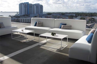 White Banquet Sofas and Anya coffee tables