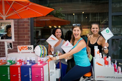 C3 set experiential marketing in motion for the #YesToMovement Tour with customized sampling & selfies on a fleet of Beauty Bikes
