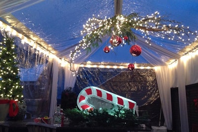 15' x 40' Clear Frame Tent with String Lights