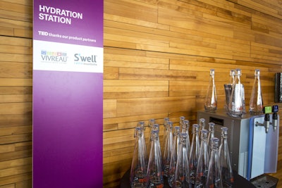 Attendees were encouraged to stay hydrated in an eco-friendly way at a refilling station.