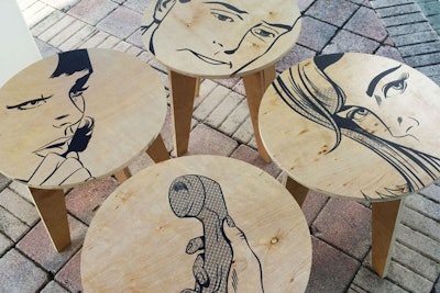 Personalized Flattered Table with pop art faces