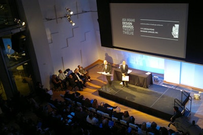 SunTrust Pavilion theater style with stage featuring projection screen.