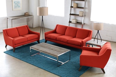 Contemporary Red Living Room Set