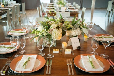 Cape Cod wedding mixed modern and rustic textures for a sleek look