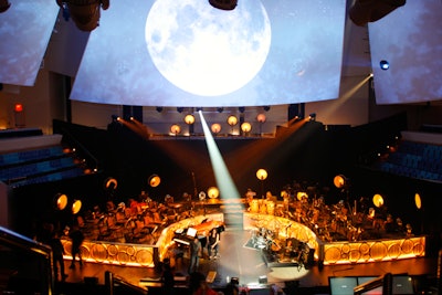 Performance hall concert featuring immersive video projection.