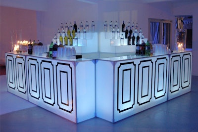 Custom white Illuminated Acrylic Bars