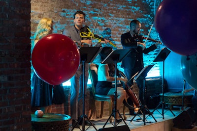 String quartet New York Virtuosi provided music for the event, playing pop songs such as Carly Rae Jepsen's 'Call Me Maybe.'