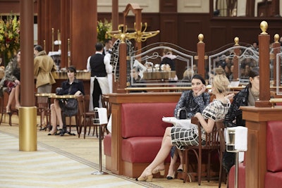 For its March 10 runway show at the Grand Palais, Chanel welcomed 2,600 guests to its interpretation of a classic French brasserie. Produced by Villa Eugenie, the detailed setup included seven rows of tiered seating for attendees, not to mention 100 tables, 100 chairs, and three full-size bars.