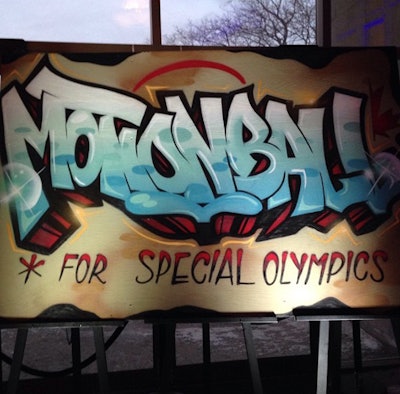 The event's 'graffiti' theme came to life in custom signage.