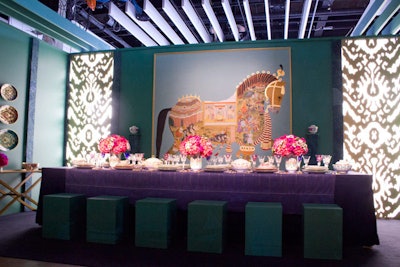 Hermès celebrated nomadism with a Silk Road-inspired mural and vibrant jewel tones.
