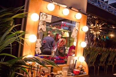 Visitors could go 'backstage' with a vanity mirror, complete with makeup, at the New York Design Center's booth.