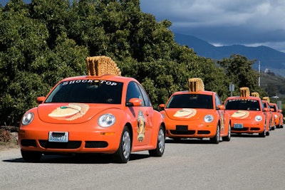 A caravan of branded vehicles is heading from Southern California to the East Coast in support of the '72 Degrees and Shock Top' campaign.