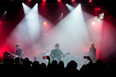 Fall Out Boy was the headline act on the second night, inspiring punk-style decor.