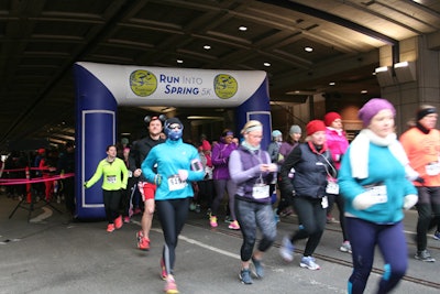 A 5K race ended at the show venue, the Pennsylvania Convention Center, and runners were invited in for a free beer at the show’s pop-up garden.