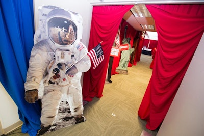 Meant to highlight American icons and traditions, the St. Patrick's School Dinner and Auction included cut-outs of historic figures—and an astronaut.