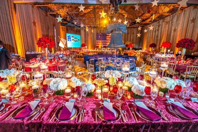 The St. Patrick's School Dinner and Auction got a 'Spirit of America” theme in Washington in March. Oversize patriotic props stood out amid red tabletops at the event, which was designed by Events by Andre Wells.