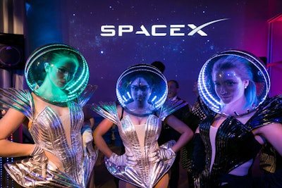 Several elaborate space-theme characters from Joy Entertainment roamed the event.