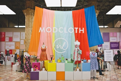 ModCloth's first-ever live event, known as the 'ModCloth IRL' fit shop, took over the ground floor of a historic bank building.
