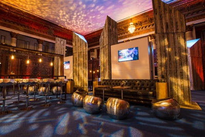 Blueprint Studios' team constructed a vintage aviator-themed lounge for a corporate event at the Westin St. Francis.