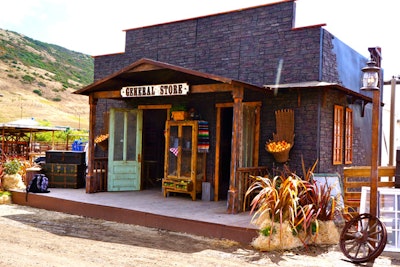 Blueprint Studios designed and built a Wild West ghost town, including this fully-functional general store.