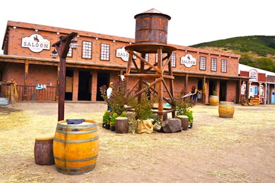 For a client's birthday bash, Blueprint Studios designed and built an entire Wild West ghost town.