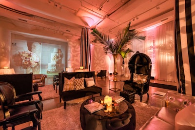 The white brick walls at Chez provide a great canvas for projection.