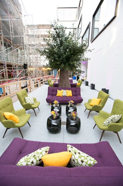 Blueprint Studios showcased the latest trends in event design for spring with this colorful lounge.