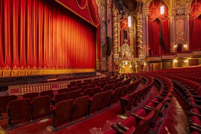 Stage with House Curtain Down
