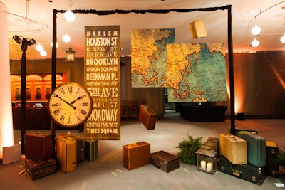 Custom made props and signage feature maps and travel for a corporate benefit-Fandl Photography