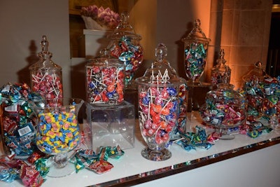 A candy station let guests choose sweet take-home treats.