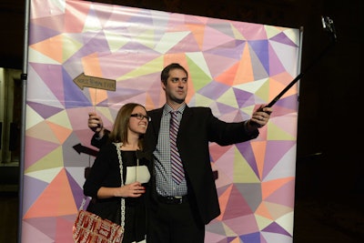 At a D.I.Y. photo booth, guests used selfie sticks to take their own photos. The activation was designed by sponsor Henry’s Photography.