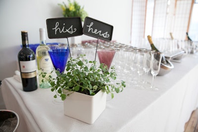 His & Hers Wine Tasting Station For And Engagement Party